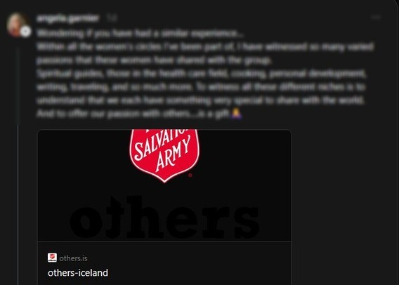 A Threads post in which a Salvation Army ad is attached underneath.