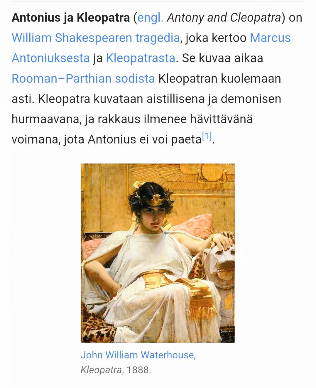 Kleopatra - joka viisun sanoin todella kuoli kiimaan🤪
