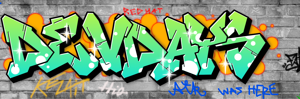 Dev Day grafiitti seinässä. Feikki tietty.