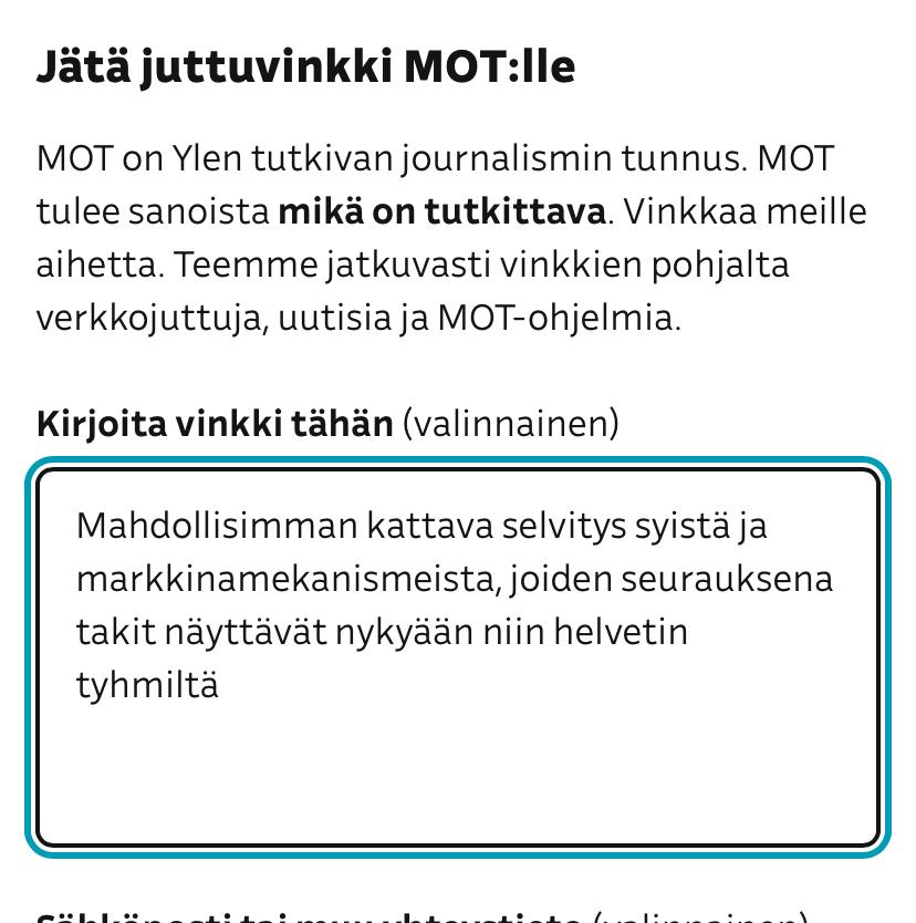 Juttuvinkki MOT:lle: ”Mahdollisimman kattava selvitys syistä ja markkinamekanismeista, joiden seurauksena takit näyttävät nykyään niin helvetin tyhmiltä”