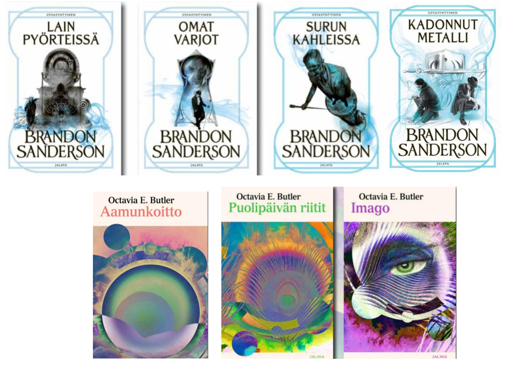 Brandon Sandersonin ja Octavia E. Butlerin tulevien kirjojen kooste.