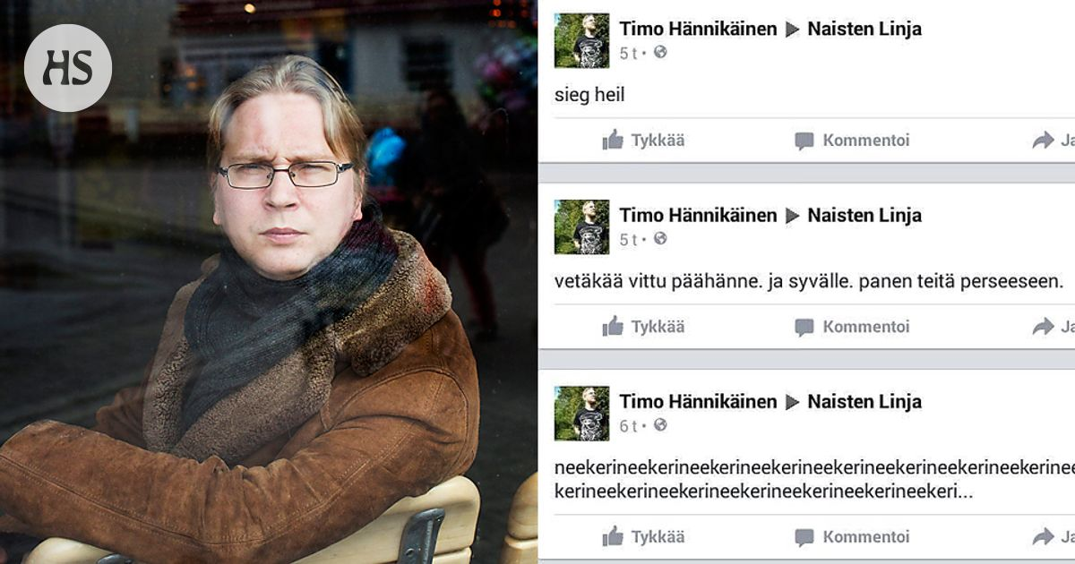 Kuva Timo Hännikäisestä ja lähettämistään sovinistisista törkyviesteistään