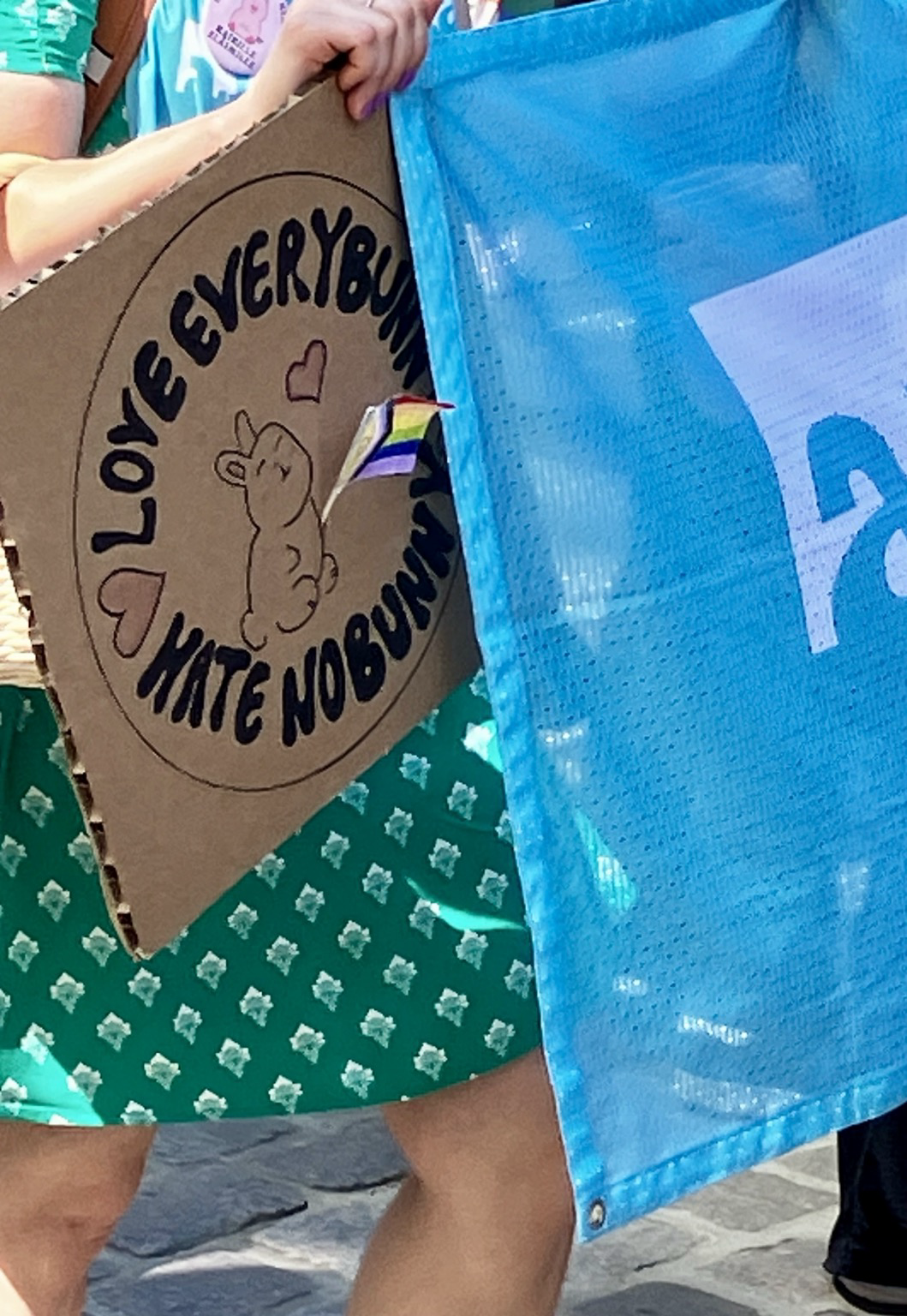 Love everybunny, hate nobunny (Tämän kantaja kantoi myös Animalian banneria <3)