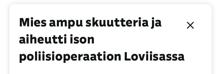 Mies ampu skuutteria ja aiheutti ison poliisioperaation Loviisassa